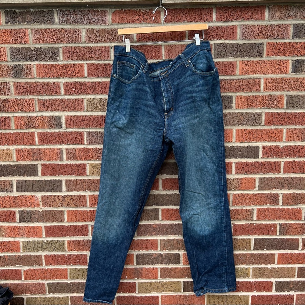 George Dark Washed Denim Straight Fit Denim Jeans